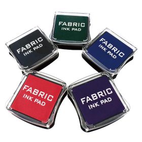 Stamp Pad;  Fabric Ink Pad Stamps Set;  5 Colors Non-Toxic Pigment Ink Pad for Stamps;  Rubber Stamps;  Card Making Supplies;  Wood;  Fabric and