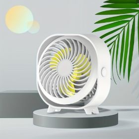 (FST-WED-WD)New desktop small fan Rechargeable desktop fan Portable office student dormitory home mini fan Mute(Random color)