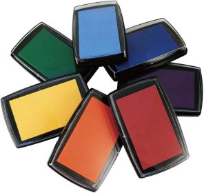 7 Washable Ink Pads for Rubber Stamps;  Letter Stamps;  Baby Footprint;  Fingerprint;  Stamp Pads For Kids on Scrapbooking;  Card Making Supplies (Color: Rainbow)
