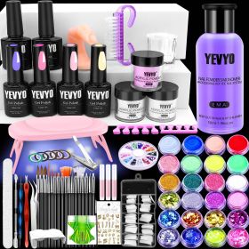Acrylic Nail Kit W UV Light,w 24 Glitter Colors Acrylic Powder Monomer Liquid (Option: 24Colors)