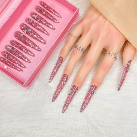 GGddsha 2025 Long Novel Design And Reusable Handmade Nails 10PCS Pmma Acrylic Nails Press OnNails Kit With Box Gifts For Women,Gilded Flutter (Option: M)